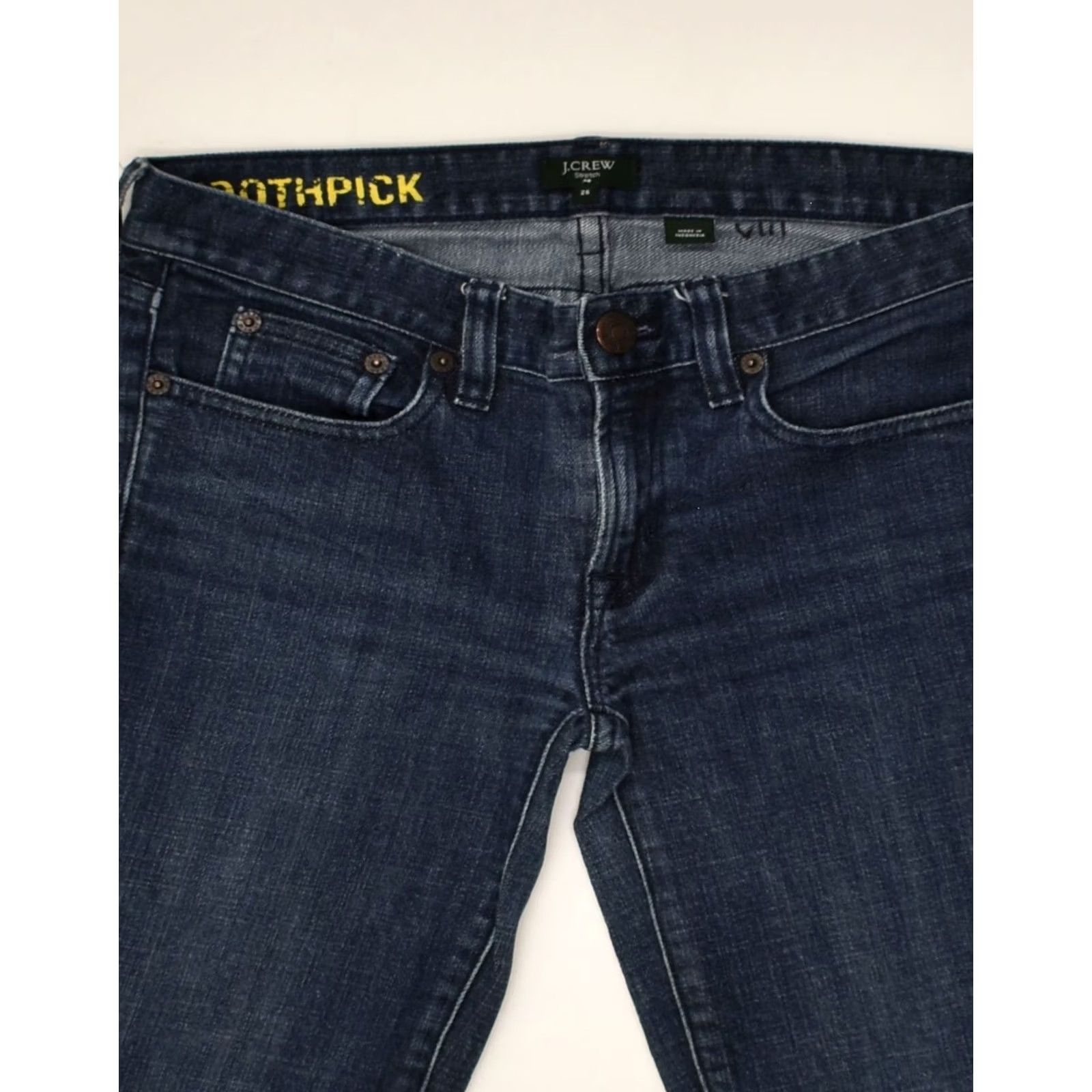 J.Crew J. CREW Mens Toothpick Jeans W26 L30 Blue Cotton Slim Fit Low Waist Size US 26 / EU 42 - 3 Thumbnail