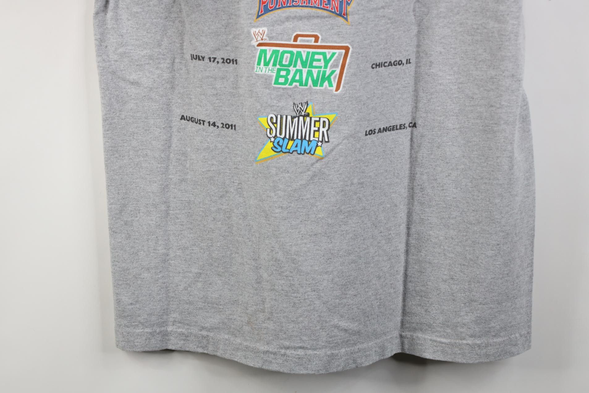 Vintage Vintage Y2K 2011 WWE Wrestling Tour T-Shirt Heather Gray Size US L / EU 52-54 / 3 - 15 Thumbnail