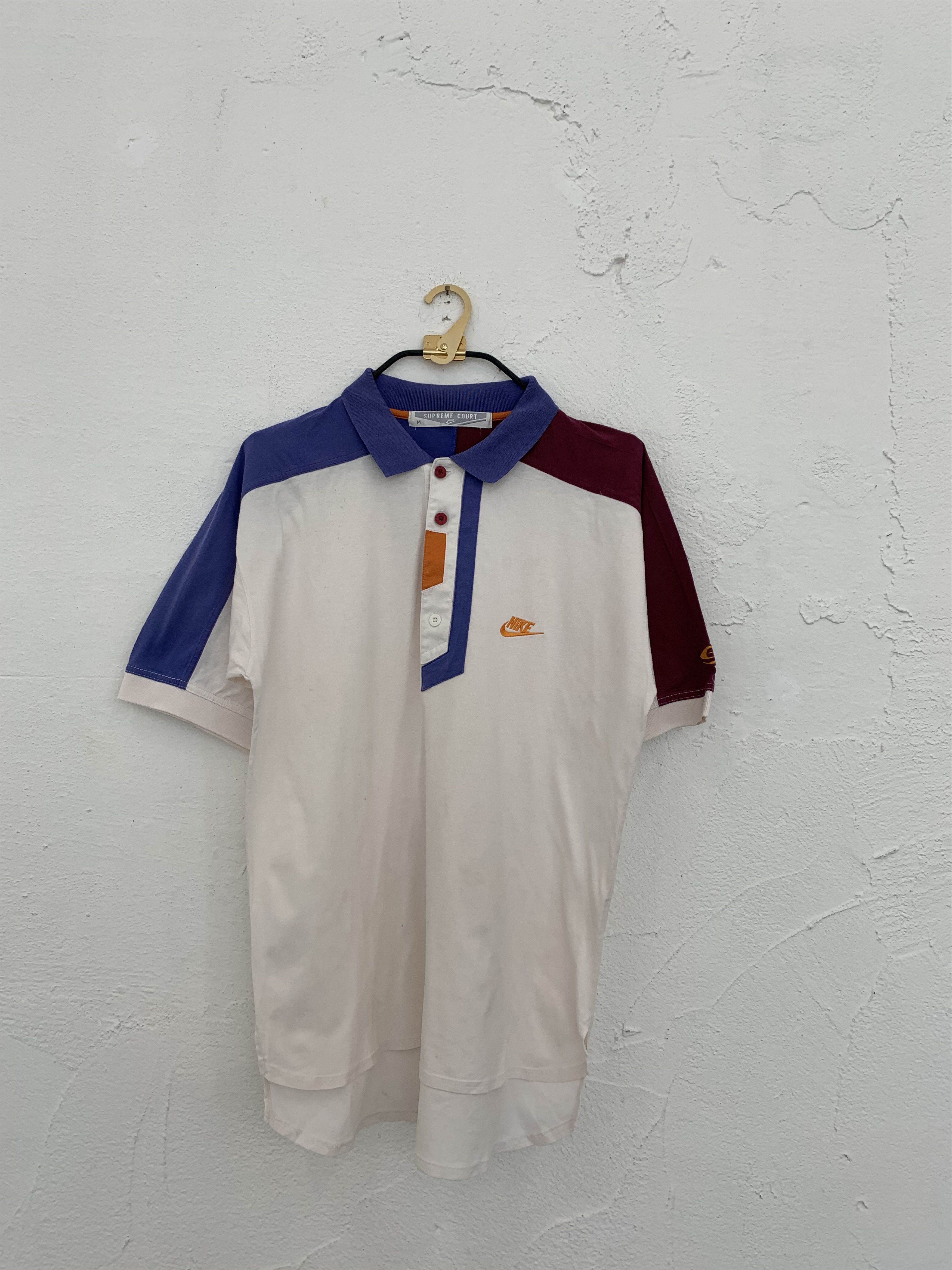 image of Nike Polo Shirt in White/Purple/Red Wine, Men's (Size Medium)