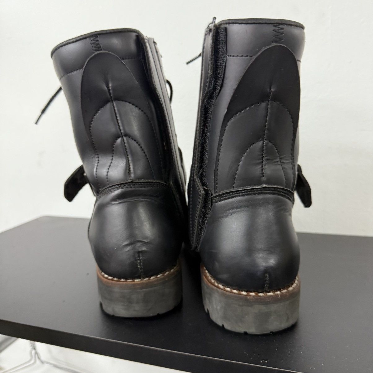 Dirk Bikkembergs Avirex Yamato Slang Belted Leather Combat Biker Boots Size US 7 / EU 40 - 8 Thumbnail