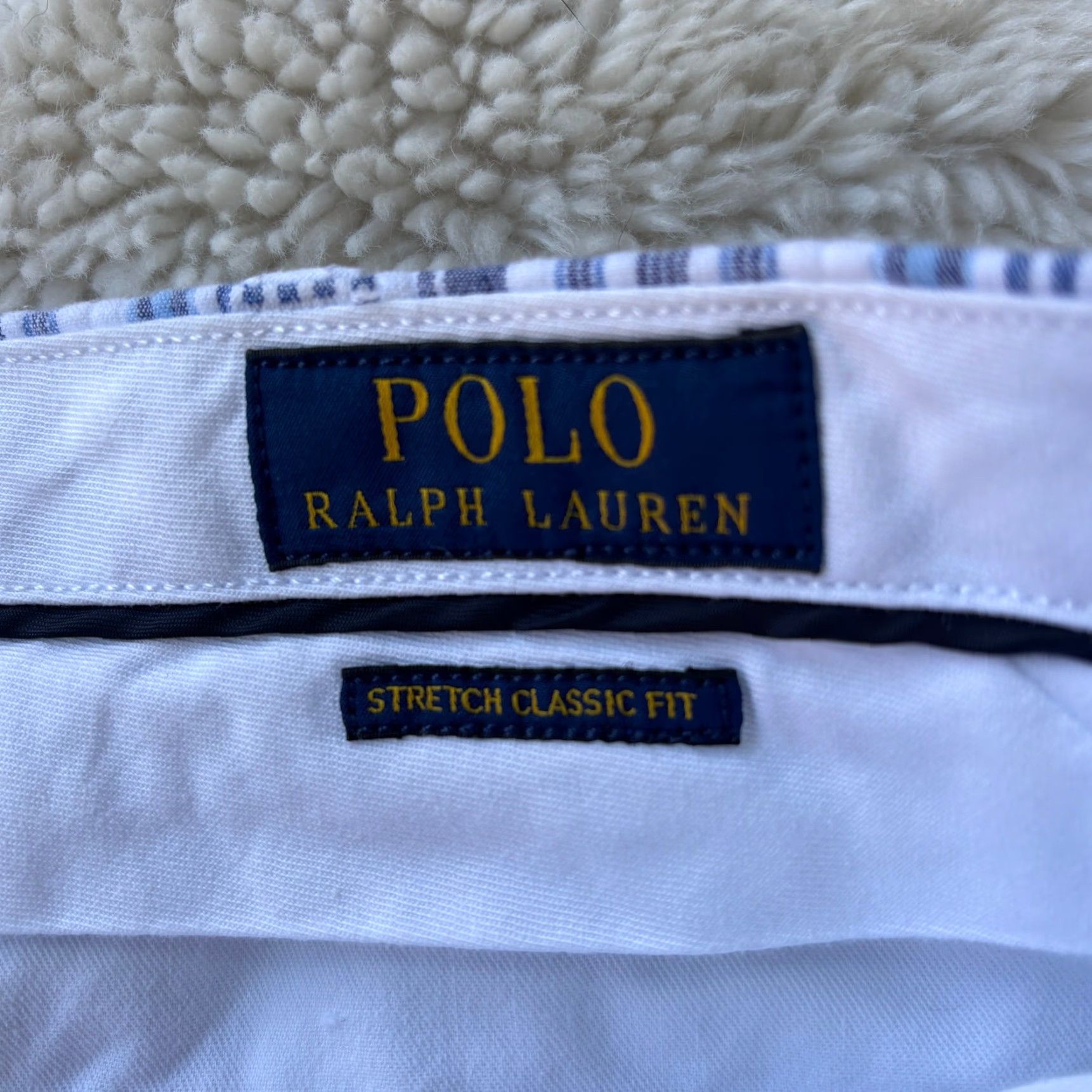 Polo Ralph Lauren Polo Ralph Lauren Shorts Mens 34 Striped Blue White Stretch Classic Fit Chino Shorts Size US S / EU 44-46 / 1 - 5 Thumbnail