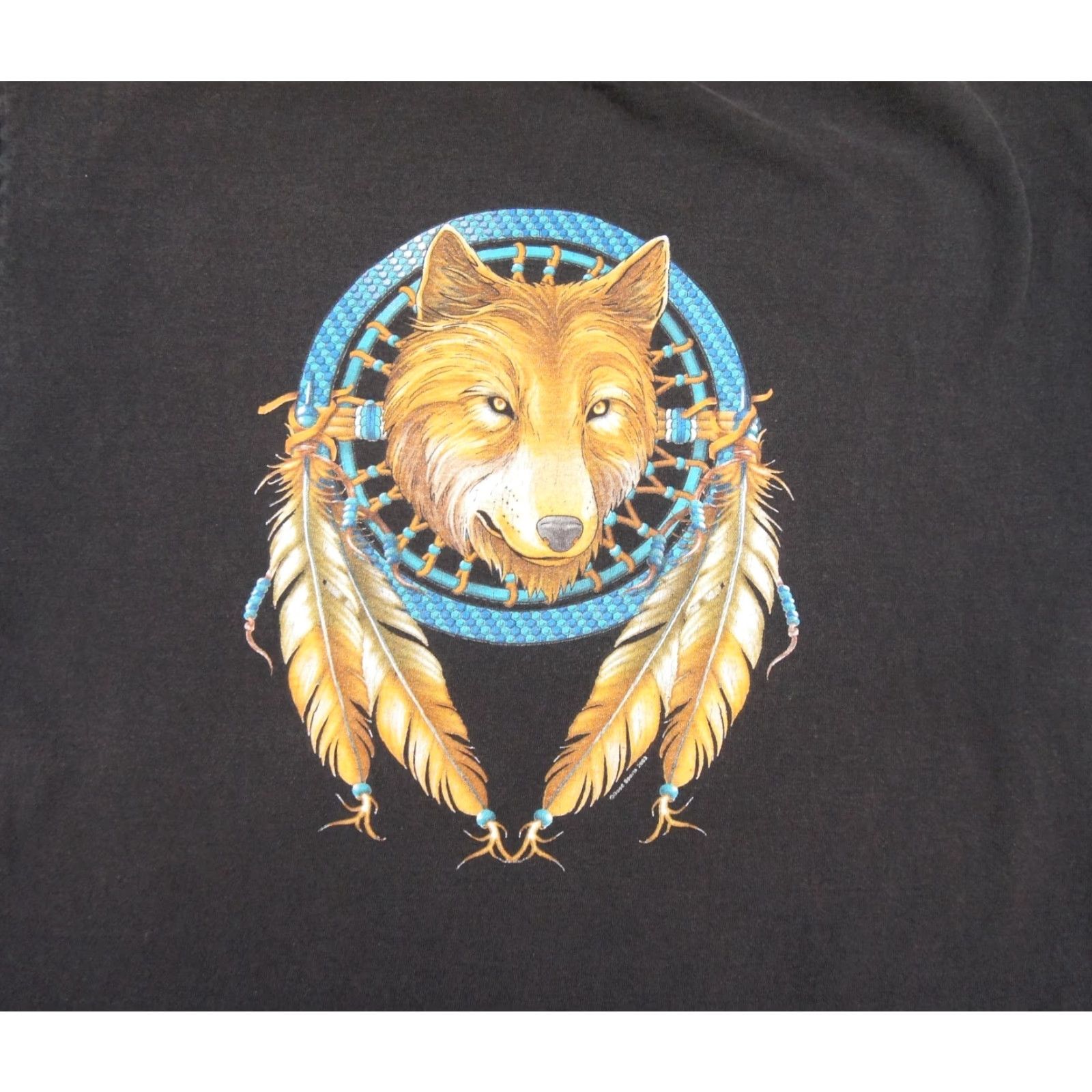 Vintage VINTAGE Bayside Motorcycle Shirt Mens Large Black Y2K Wolf Native Size US L / EU 52-54 / 3 - 4 Thumbnail