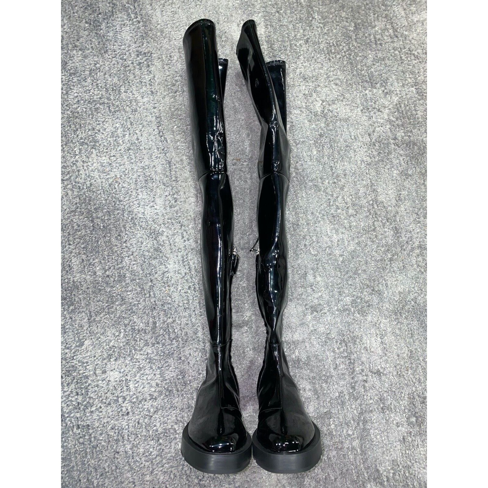Givenchy Givenchy Squared Black Patent Leather Thigh High OTK Over Size US 11 / IT 41 - 6 Thumbnail