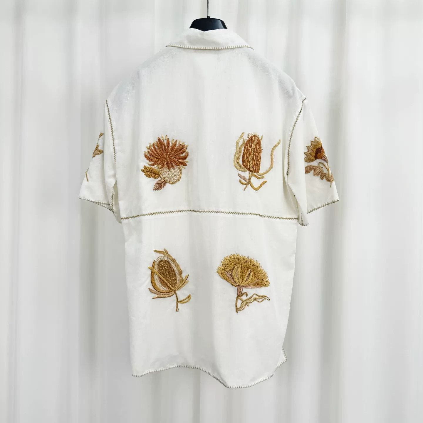 Dior Dior Embroidered Short Sleeve Button Up Shirt Size XS / US 0-2 / IT 36-38 - 2 Thumbnail
