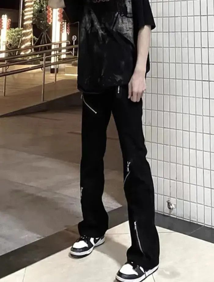 Japanese Brand × Jean Zipper wide leg flared jeans Size US 32 / EU 48 - 5 Thumbnail