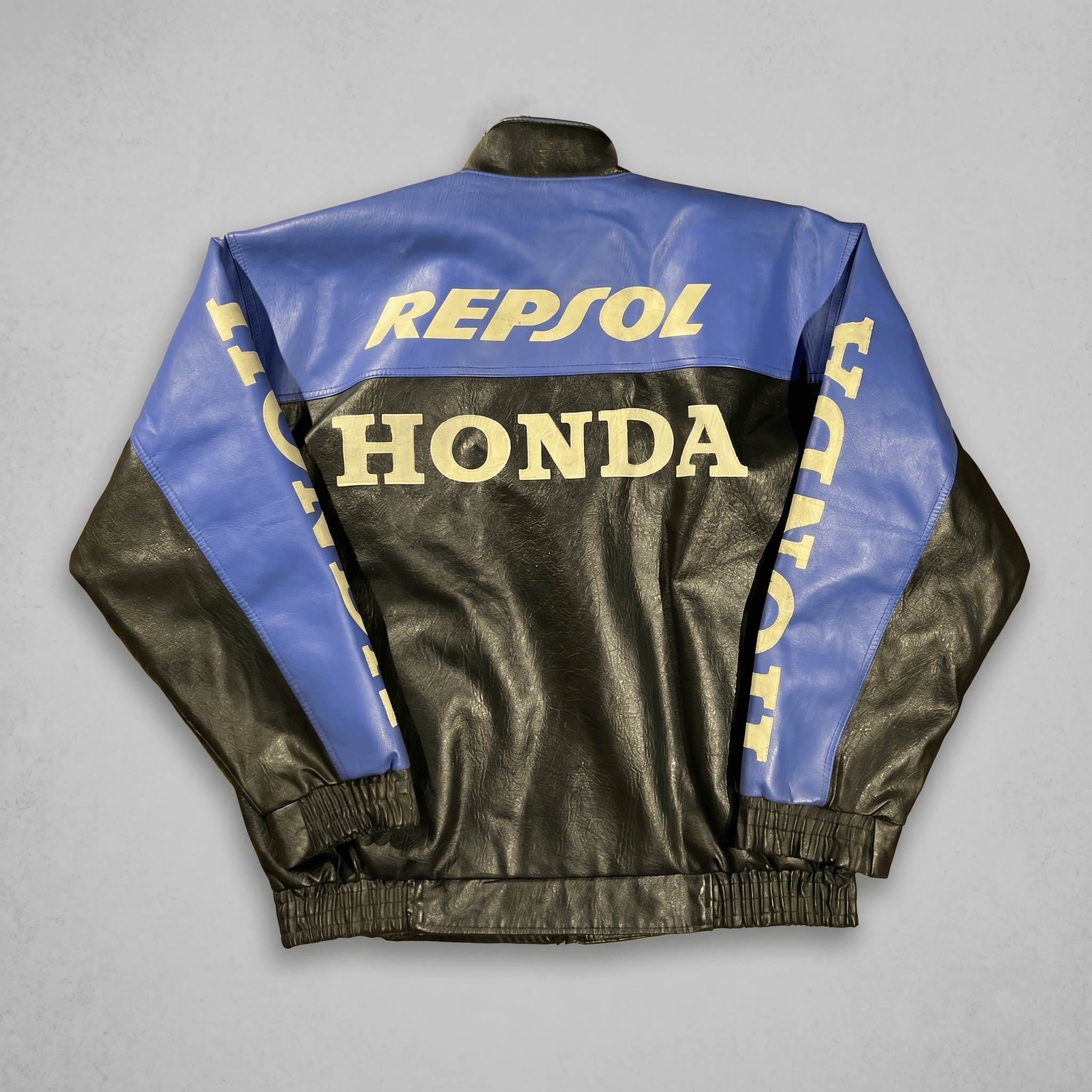 Honda RARE 90s Honda Biker Leather Jacket Racing Streetwear Size L / US 10 / IT 46 - 2 Thumbnail