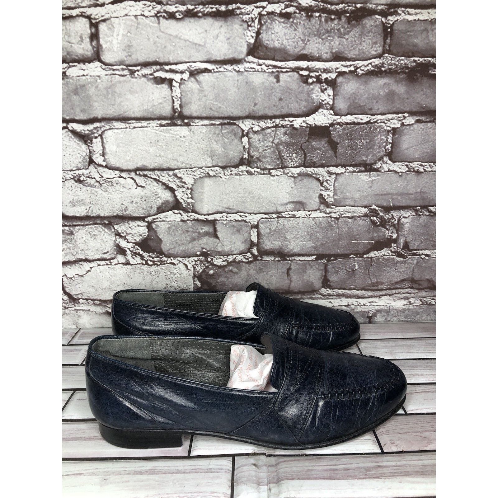 TED LAPIDUS TED LAPIDUS Boutique Paris Blue Leather Dress Penny Loafers Size US 7.5 / EU 40-41 - 14 Thumbnail
