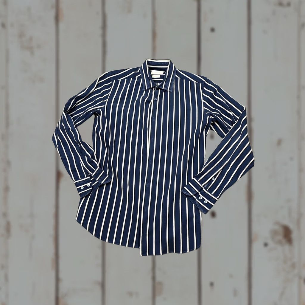 Massimo Dutti Massimo Dutti Mens Medium Blue Stripe Button Front Long Sleeve Shirt Size US M / EU 48-50 / 2 - 1 Thumbnail