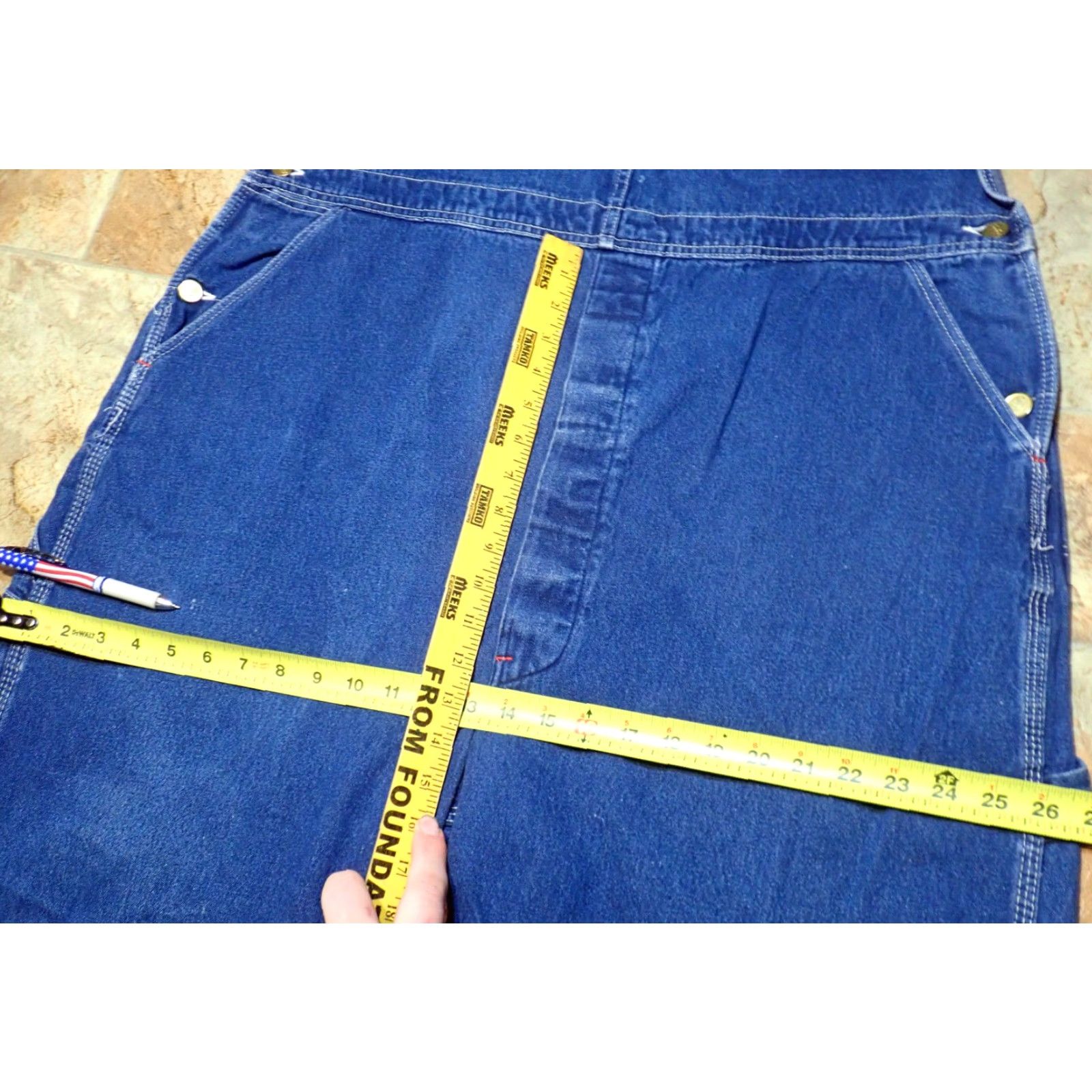 Dickies Dickies Blue Denim Bib Overalls 44X33 90s Cowboy USA Dickies Button Fly 5-Pocket Design Relaxed Mens Size US 44 / EU 60 - 6 Thumbnail