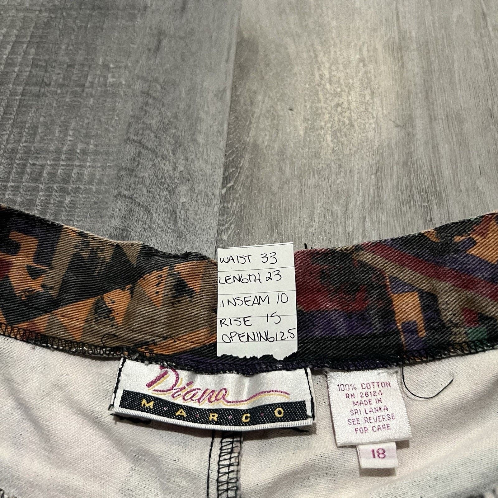Vintage VTG Diana Marco 90s Southwestern Aztec Denim Women's Shorts Size 40" / US 18 - 4 Thumbnail