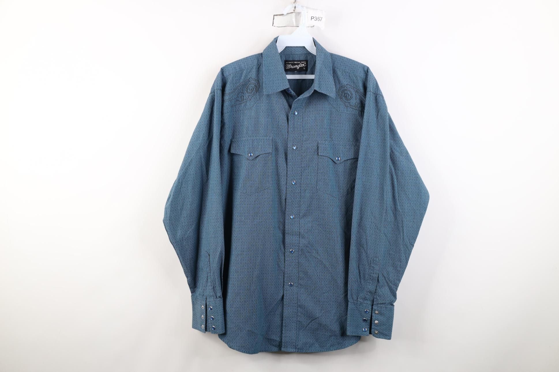 Wrangler Vintage 90s Wrangler Dot Cowboy Western Snap Button Shirt Size US L / EU 52-54 / 3 - 1 Thumbnail