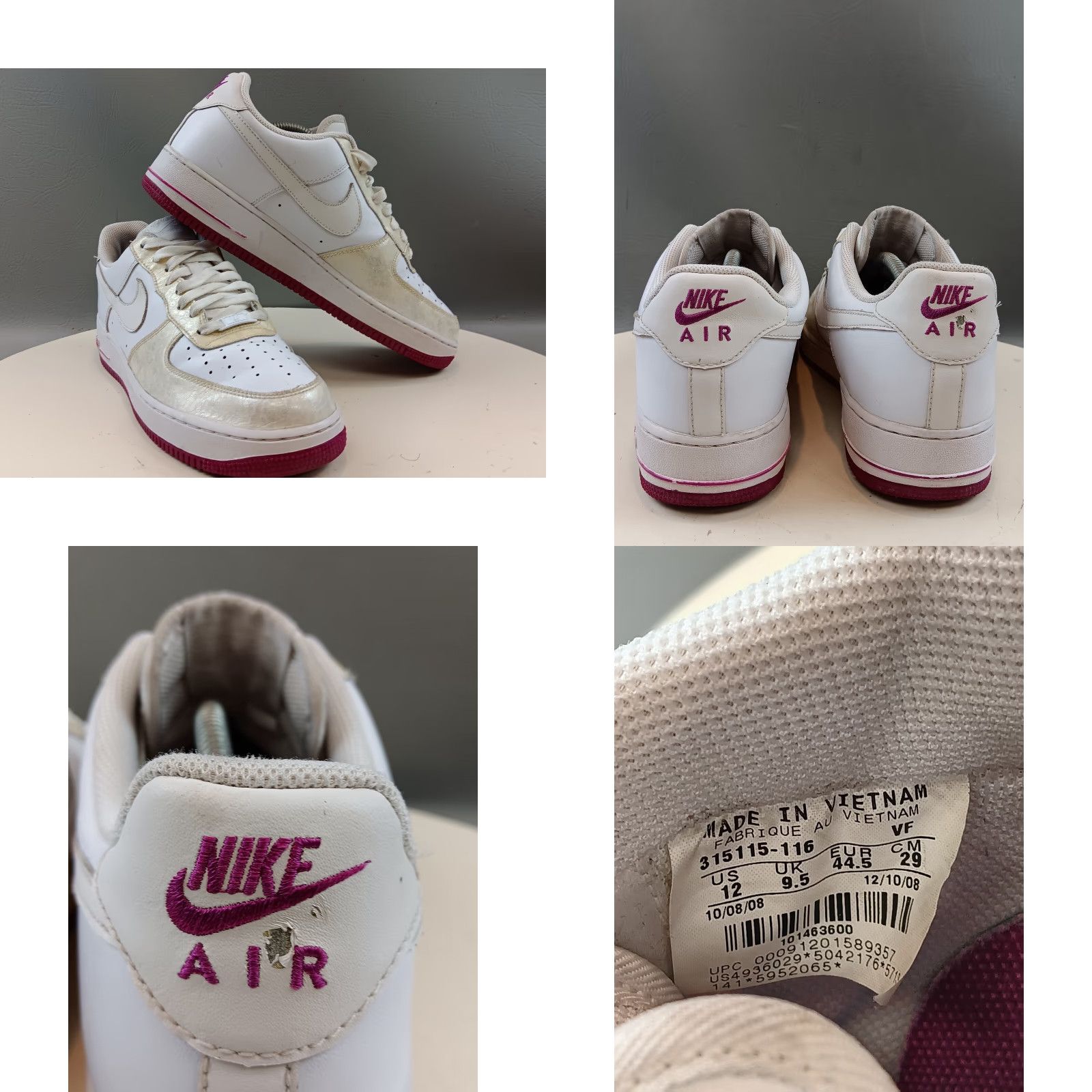 Nike Nike Air Force 1 Low Sneakers Womens Size 12 White Pearl Rave Pink 315115-116 Size US 12 / IT 42 - 11 Thumbnail