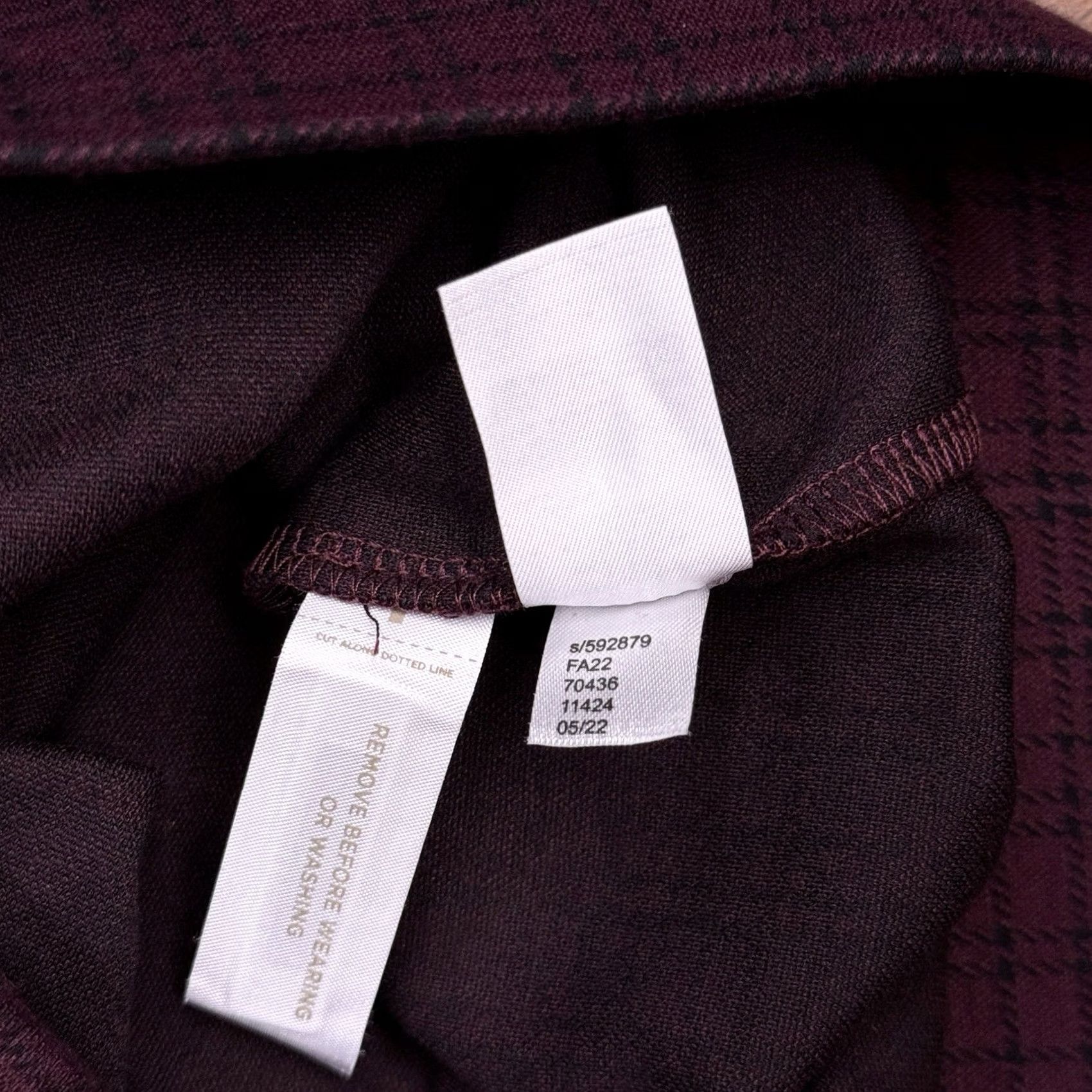 Loft LOFT Legging Womens Medium Burgundy Check Stretch New Size 32" / US 10 / IT 46 - 6 Thumbnail