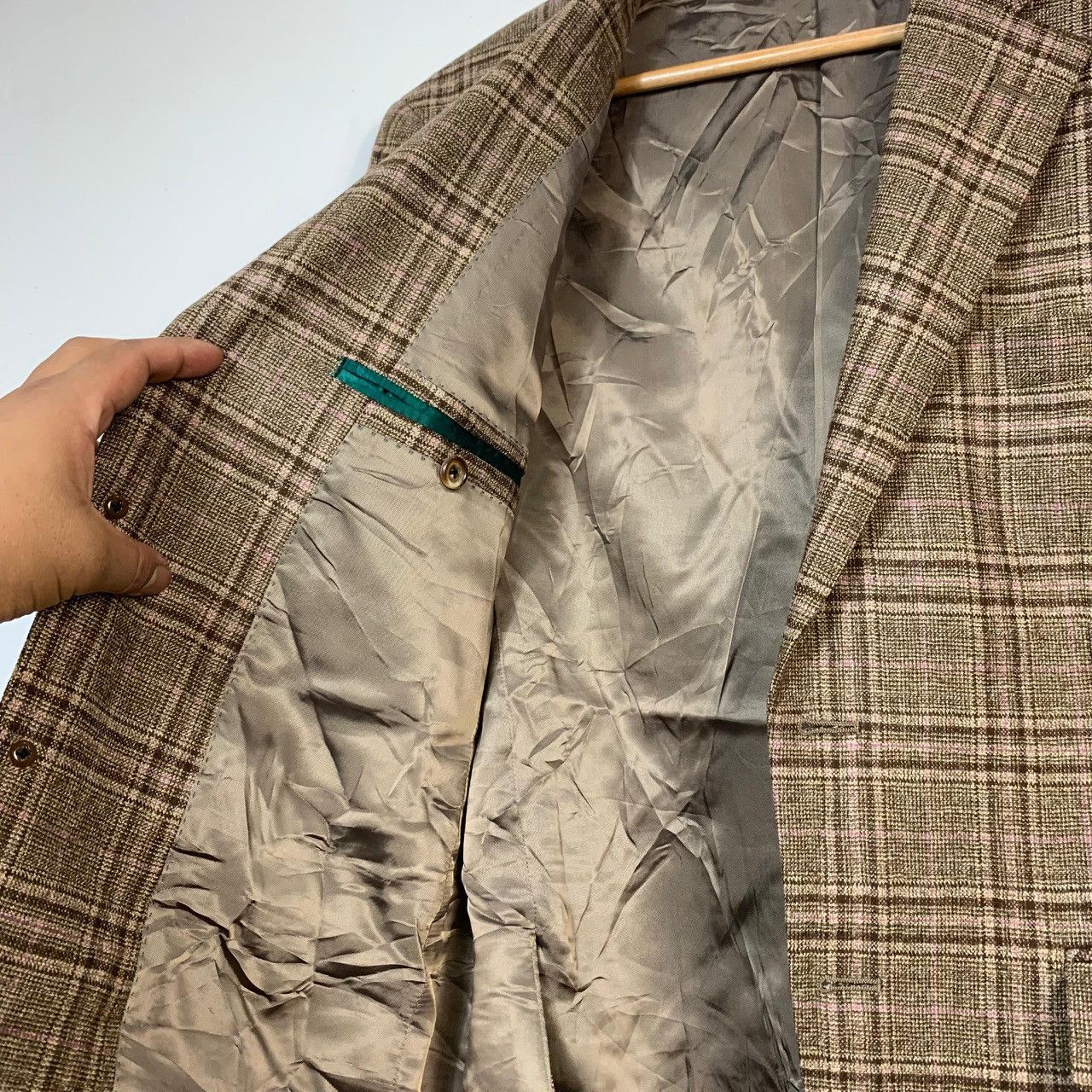 Loro Piana Hickey Freeman x Loro Piana Zelander Dream Wool Plaid Blazer Size 38R - 12 Thumbnail