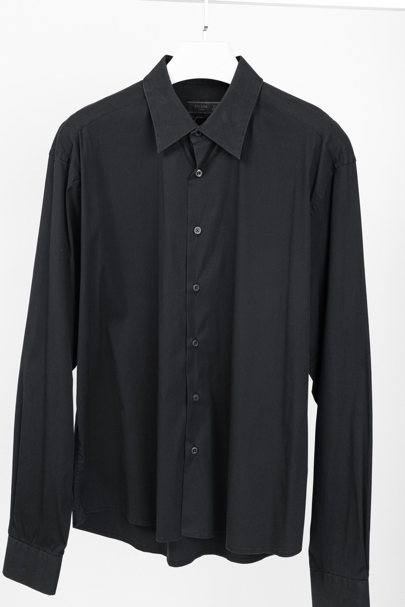 Prada Prada Black Cotton-Poplin Buttoned Shirt Size US XL / EU 56 / 4 - 3 Thumbnail