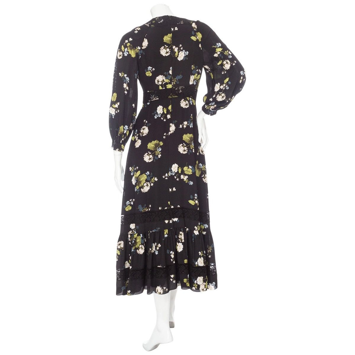 Erdem Erdem Magdalene Silk Floral Print Long Sleeve Midi Dress Size S / US 4 / IT 40 - 4 Thumbnail