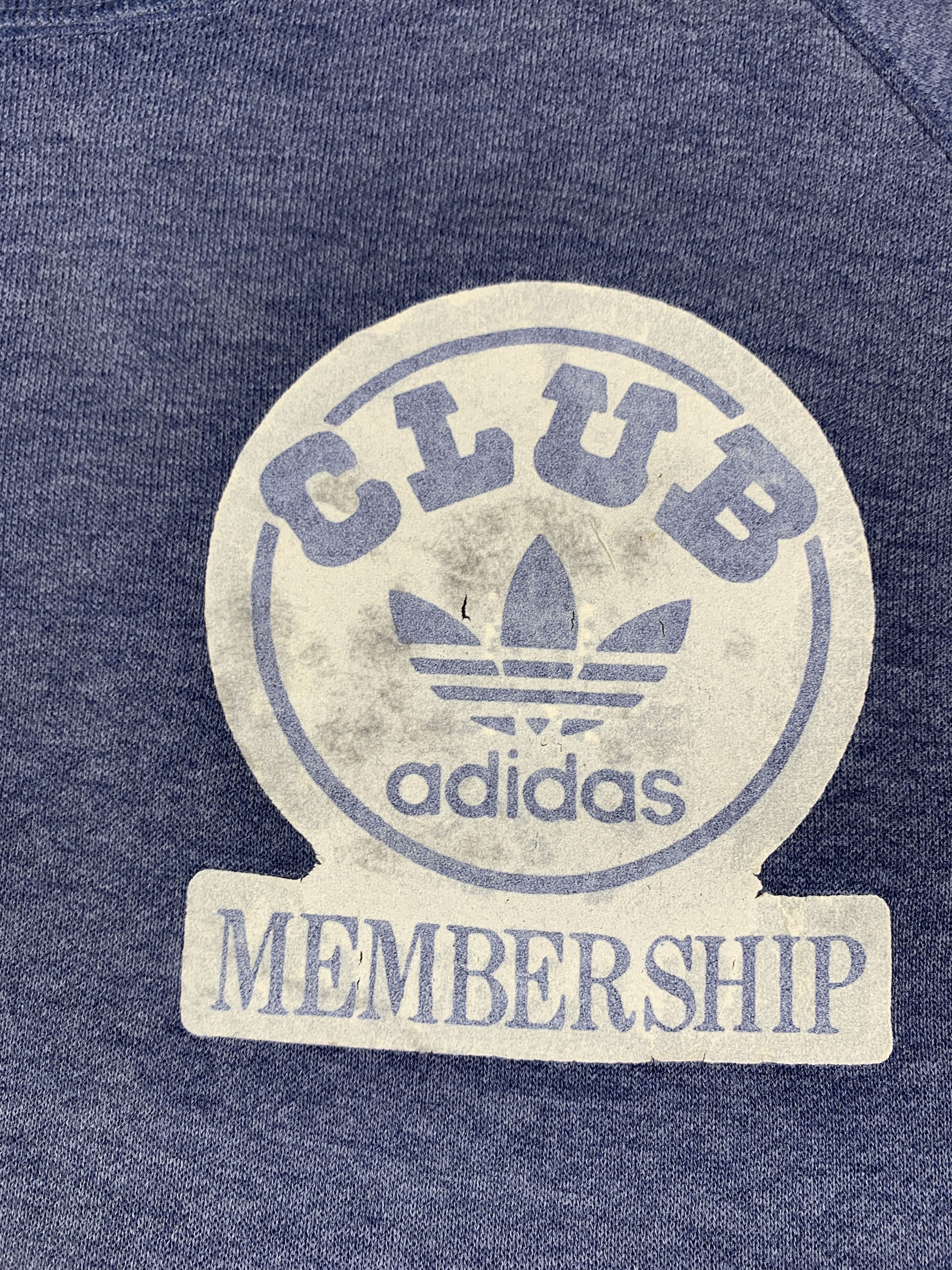 Adidas 1980s Adidas Club Navy Faded Sweatshirt (M) Size US M / EU 48-50 / 2 - 3 Thumbnail