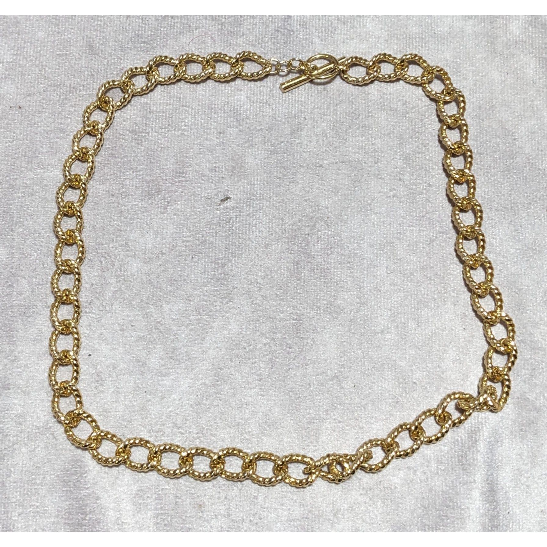Other Bright Gold Textured Link Toggle Necklace Size ONE SIZE - 6 Thumbnail