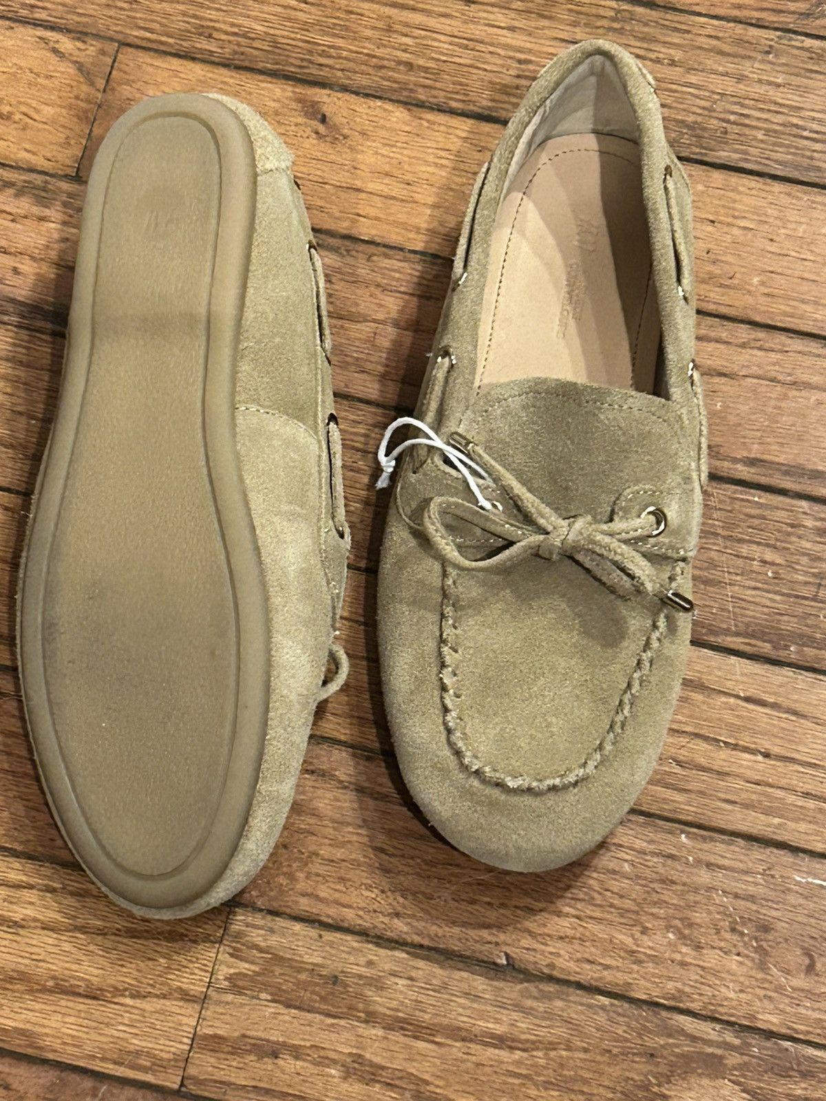 H&M H & M Premium Collection Light Beige Suede Driving Moccasins Size US 7 / IT 37 - 4 Thumbnail