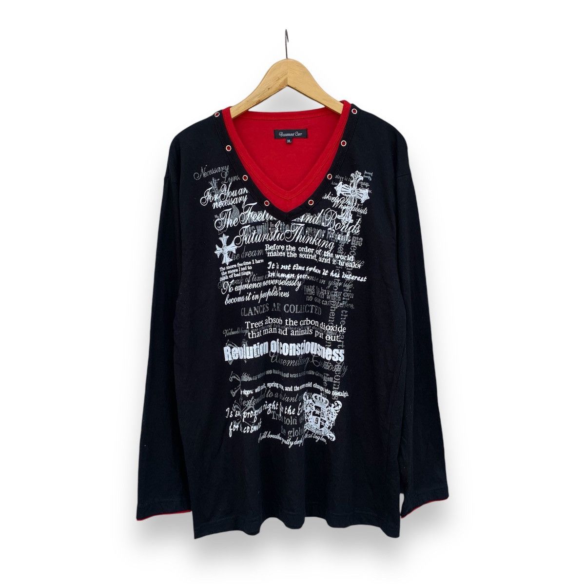 If Six Was Nine × Japanese Brand × Le Grande Bleu (L.G.B.) Beaumont carr poem longsleeave Size US XL / EU 56 / 4 - 1 Thumbnail