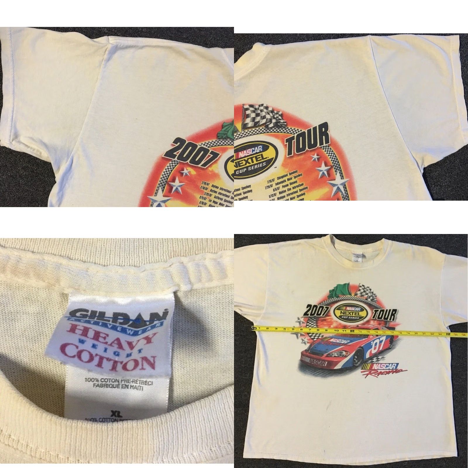 NASCAR VINTAGE NASCAR Shirt L White 90s Grunge Biker Cars Racing Distressed All Over Print Mens XL Size US L / EU 52-54 / 3 - 10 Thumbnail