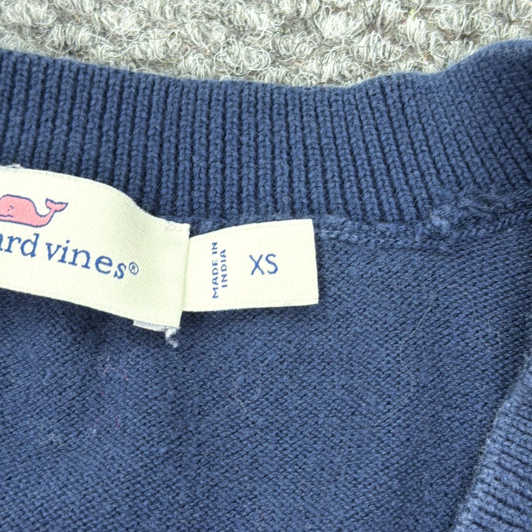 Vineyard Vines Vineyard Vines Sweater Womens XS Navy Blue V-Neck Cotton Logo Whale Size XS / US 0-2 / IT 36-38 - 5 Thumbnail