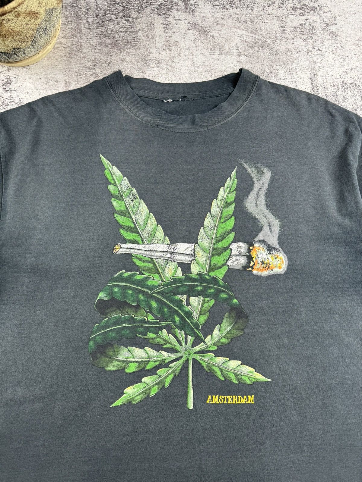 Rap Tees Marijuana Smoke Weed Amsterdam Hip Hop Faded Y2K T Shirt Tee Size US L / EU 52-54 / 3 - 10 Thumbnail