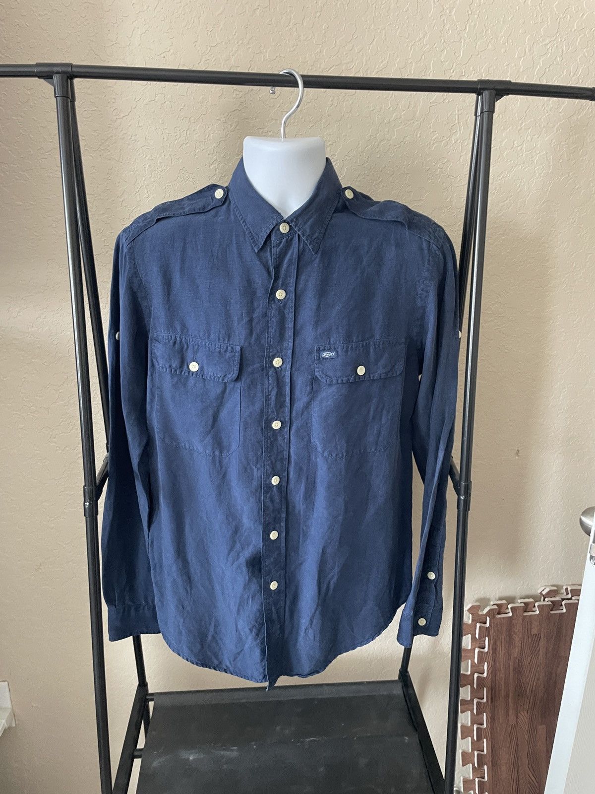 Polo Ralph Lauren 100% Silk Capt Convertible sleeve Shirt Size US L / EU 52-54 / 3 - 1 Thumbnail