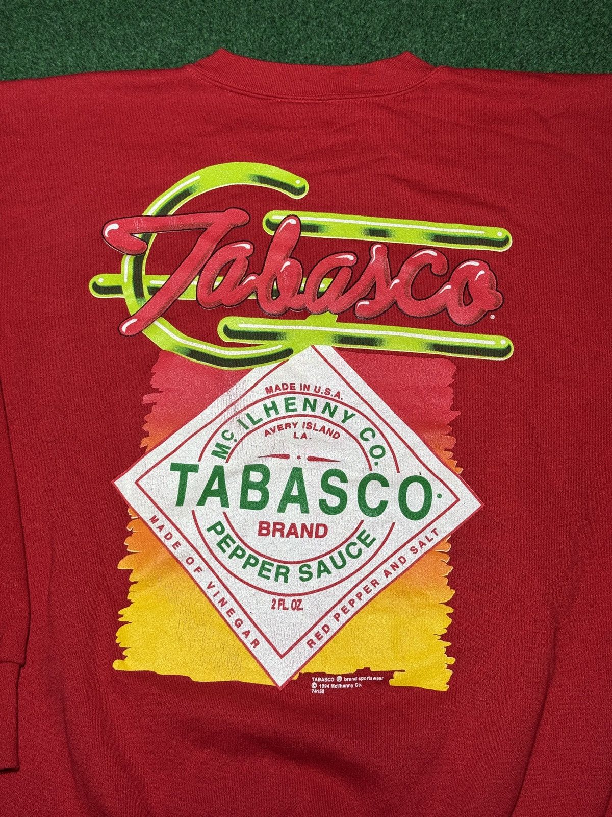 Vintage Vintage 90s Red Hot Tabasco Hot Sauce XL RARE AOP Crewneck Size US XL / EU 56 / 4 - 4 Thumbnail