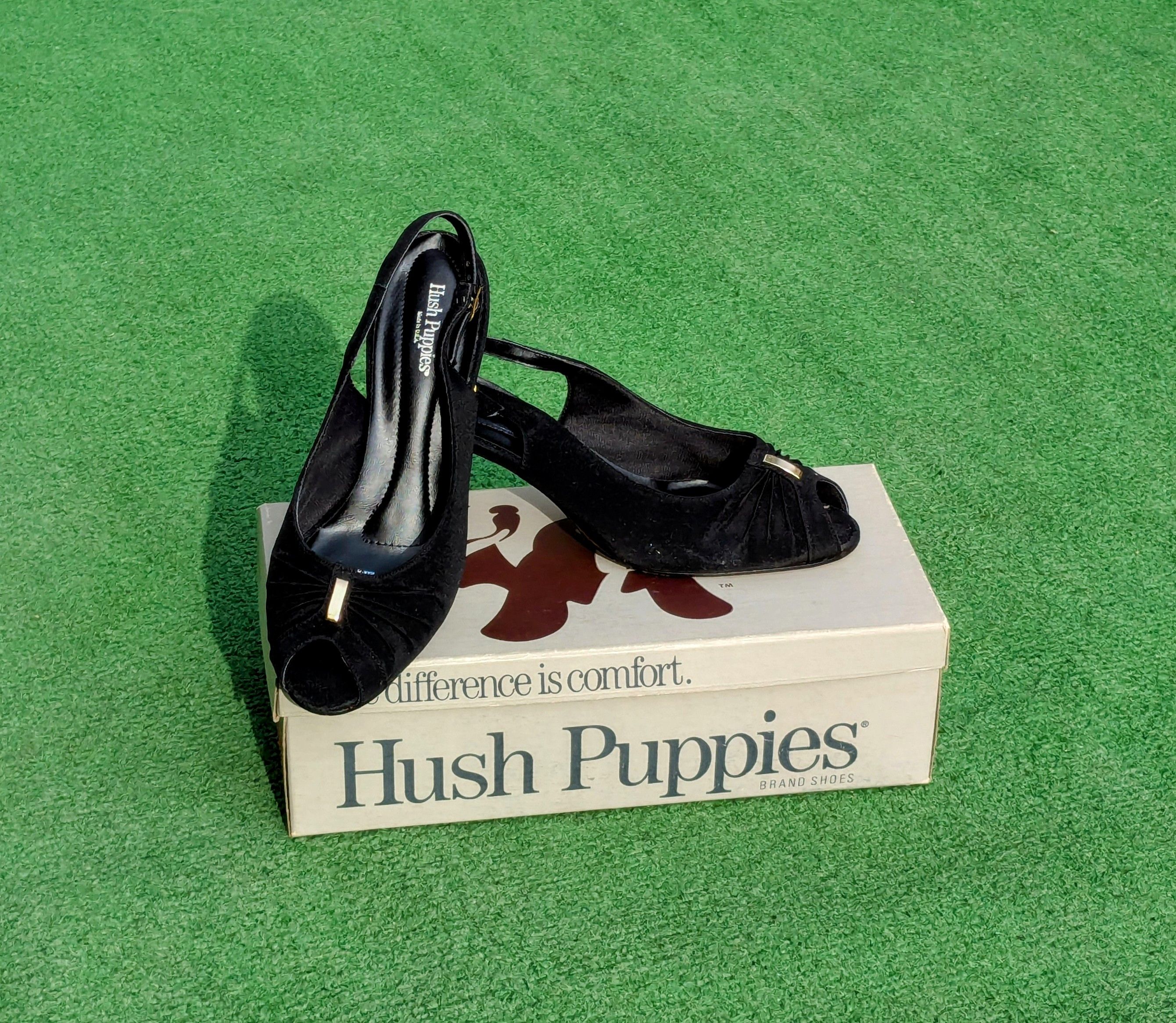 Hush Puppies Hush Puppies VTG Leather Open-Toe Pump High Heeled Shoes GUC Size US 7 / IT 37 - 1 Thumbnail