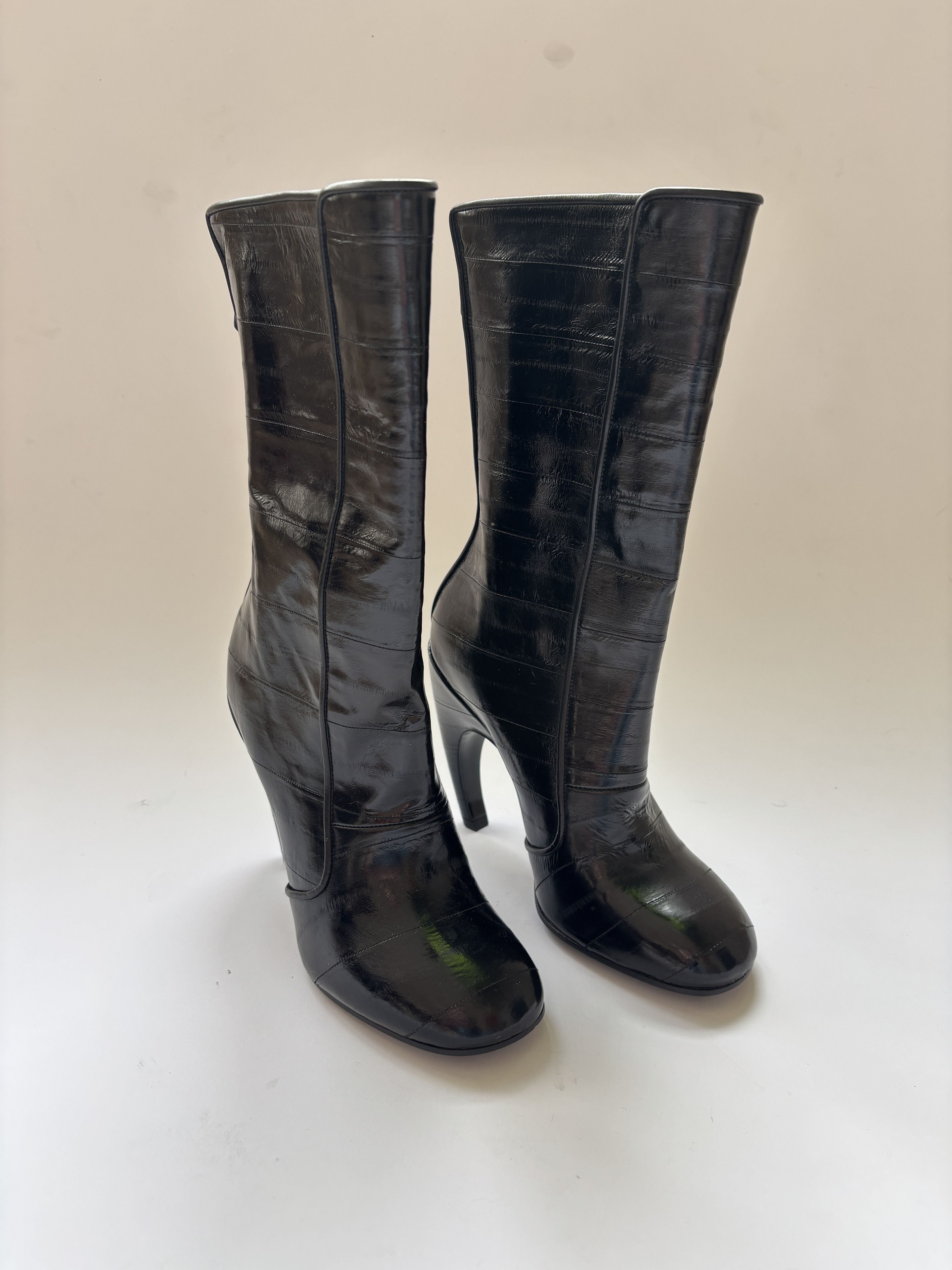 Givenchy ⚡️QUICK SALE⚡️Givenchy Curved Heel Black Eel Leather Boots Size US 6 / IT 36 - 6 Thumbnail