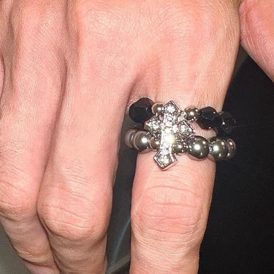 Jewelry Cross Retro Jewelry Rings Open Size Chrome Ring (Size 7-13) Size ONE SIZE - 2 Thumbnail