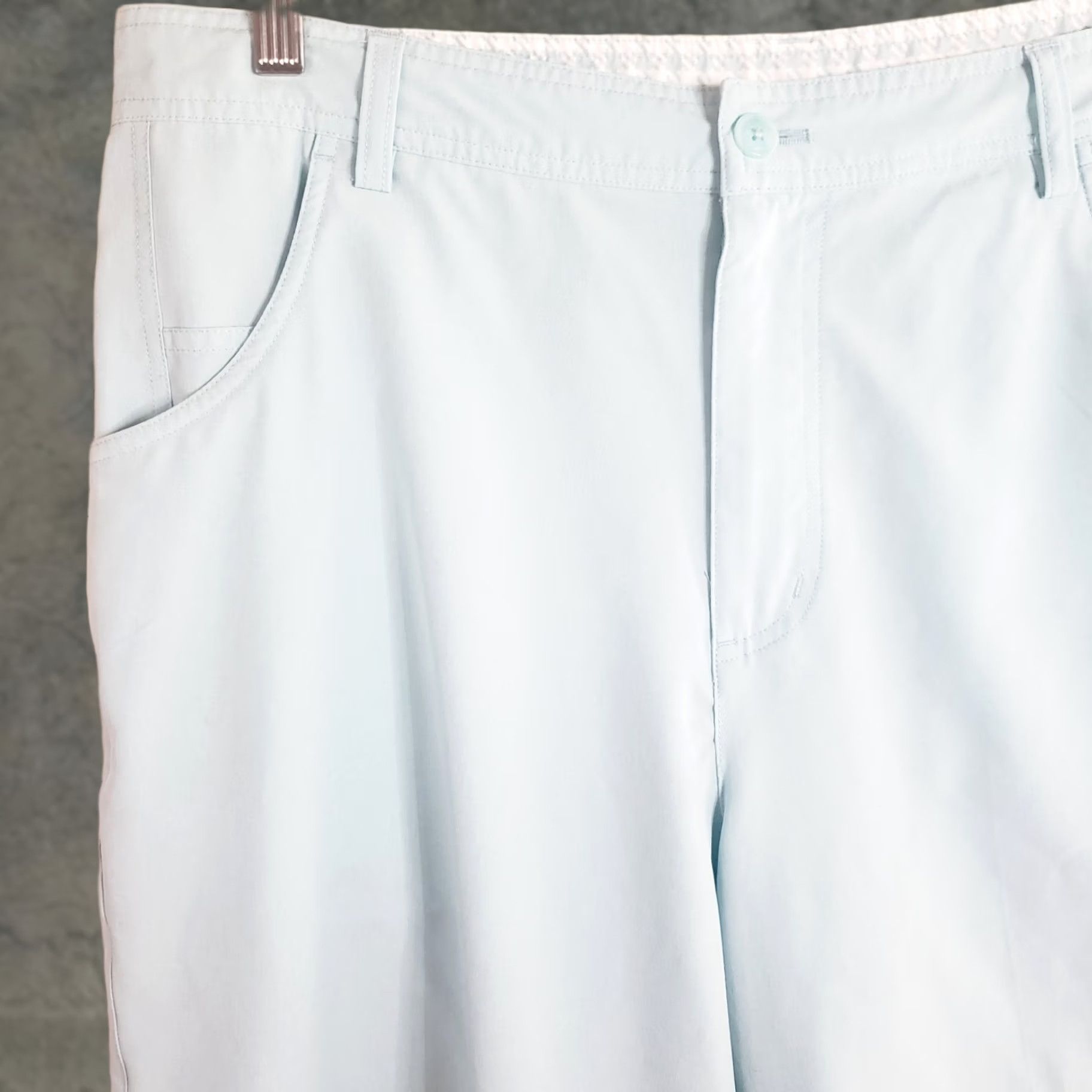 Vintage Short Par 4 Shorts Men 34 Light Blue 10" Inseam Golf Performance Stretch Chino Athletic Flat Front Mid Rise Size US 34 / EU 50 - 1 Thumbnail