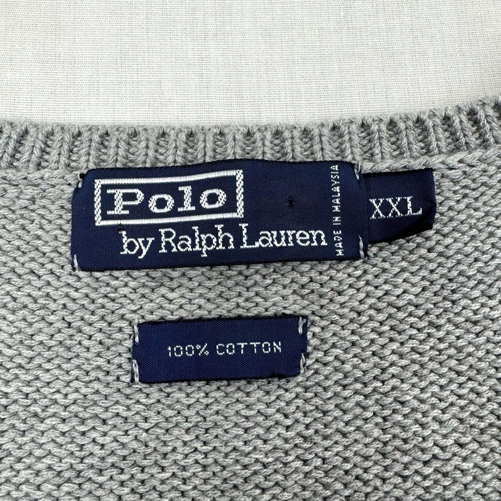 Polo Ralph Lauren VINTAGE Polo Ralph Lauren Sweater Vest Adult 2XL Gray V Neck Pullover Preppy 90s Mens Size US XXL / EU 58 / 5 - 3 Thumbnail