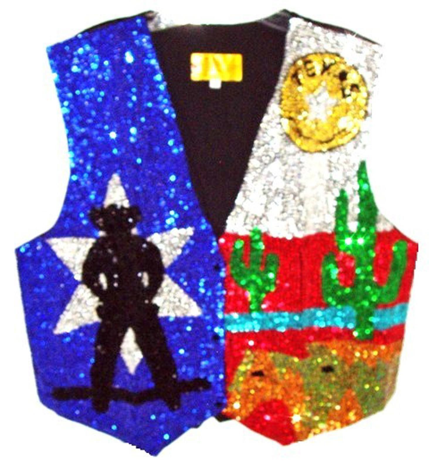 Designer Sequin Vest TEXAS COWBOY RANGER Size ONE SIZE - 1 Preview