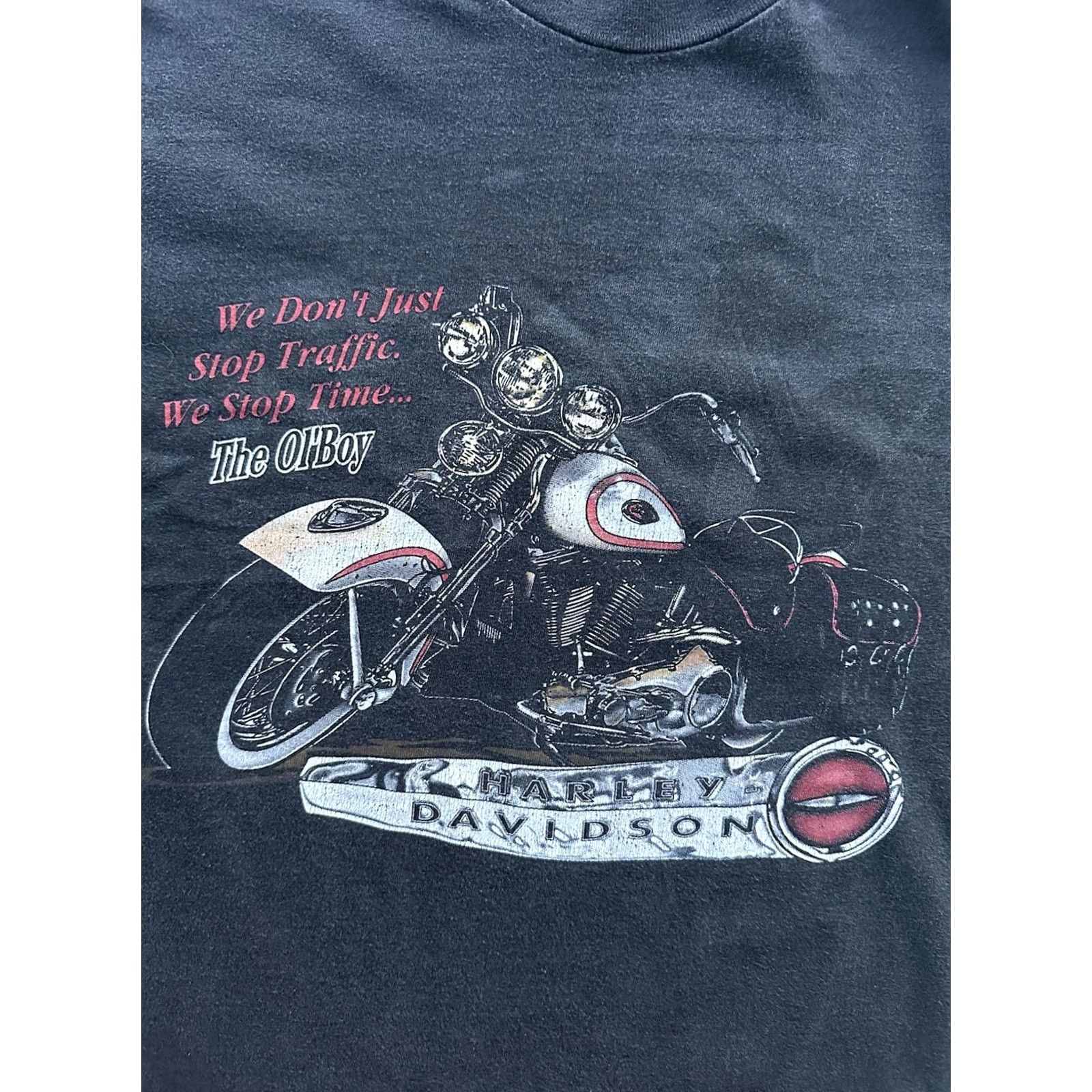 Harley Davidson VINTAGE Harley-Davidson Shirt Mens M Black 1990s Graphic Print Double-Sided RARE 90s Bike Tee Size US M / EU 48-50 / 2 - 3 Thumbnail