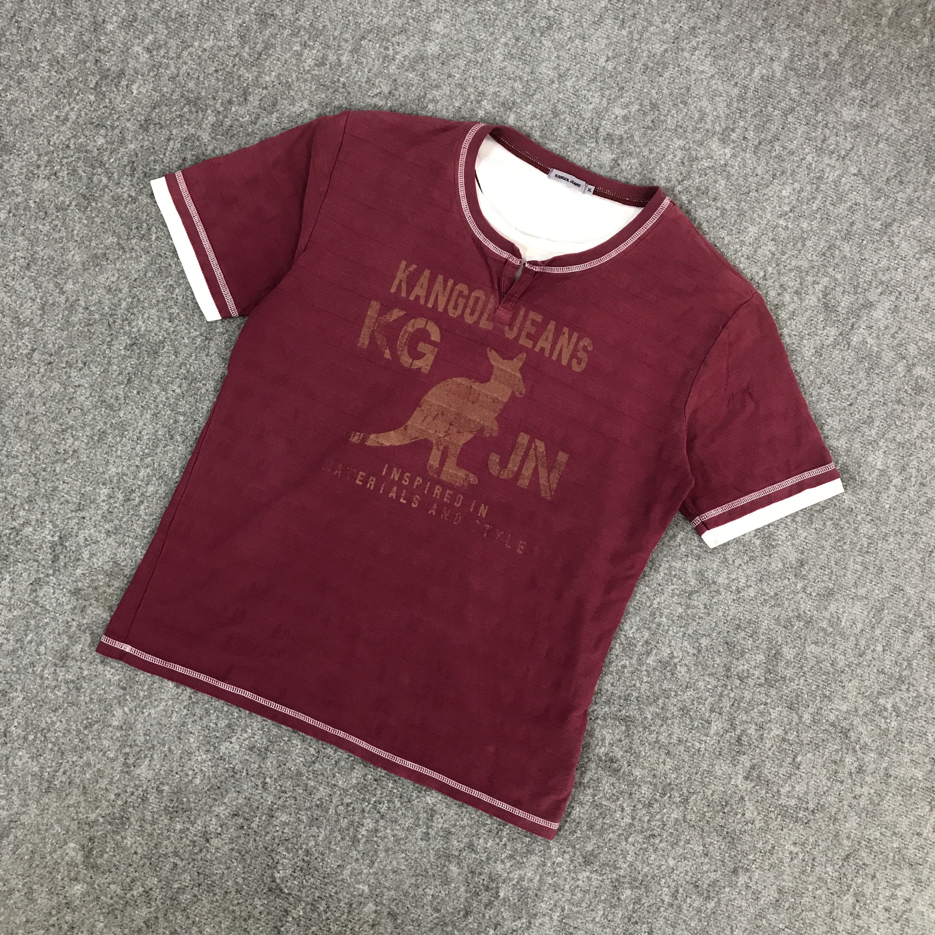 Japanese Brand × Kangol KANGOL JEANS STRIPED LOGO DESIGN DOUBLE TSHIRTS Size US XL / EU 56 / 4 - 5 Thumbnail