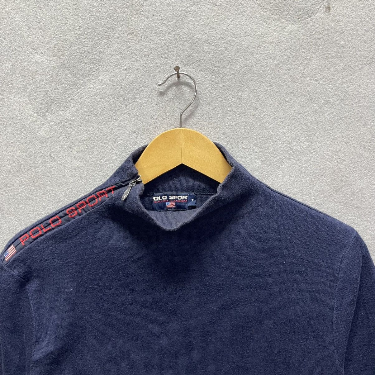 Polo Ralph Lauren Vintage Polo Sport Mock Neck Fleece Sweatshirt Size US M / EU 48-50 / 2 - 2 Thumbnail
