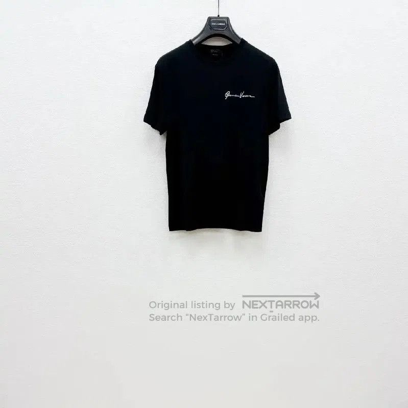 Versace Black Cotton Short Sleeve T-Shirt .