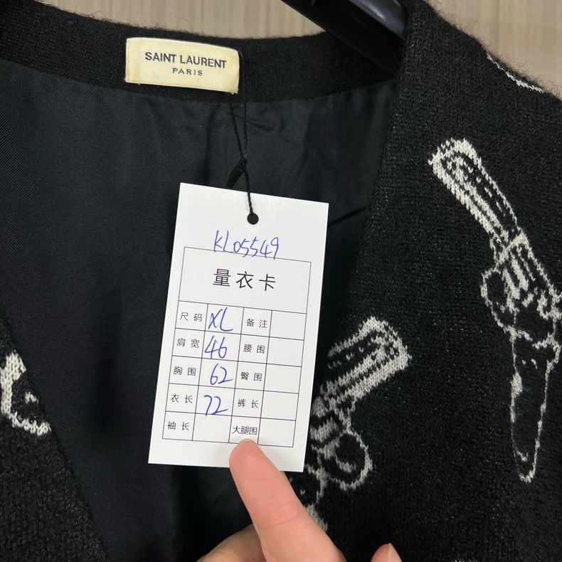 Saint Laurent Paris Saint Laurent Wool Cardigan with Gun Print-2505 Size US XL / EU 56 / 4 - 6 Thumbnail