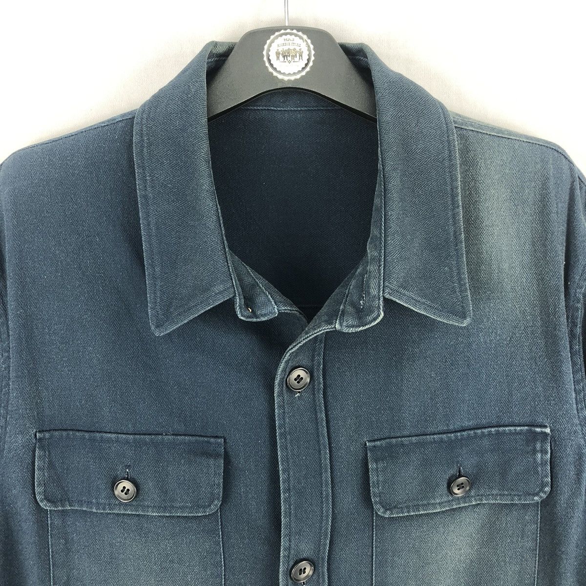 Japanese Brand Vintage 90's Flannel Jacket Herringbone Twill by New Yorker Size US L / EU 52-54 / 3 - 7 Thumbnail