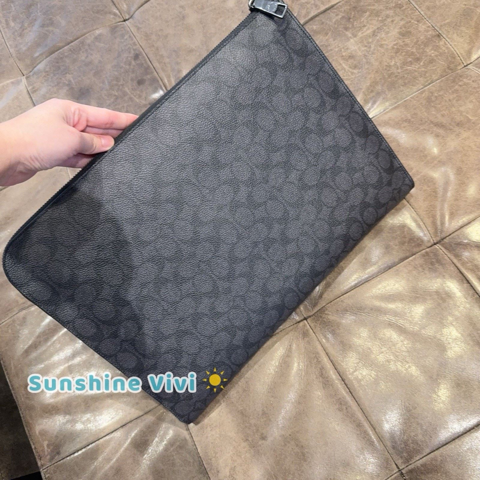 Coach NWT COACH Ethan Portfolio Gunmetal/Charcoal/Black cw363 Size ONE SIZE - 6 Thumbnail