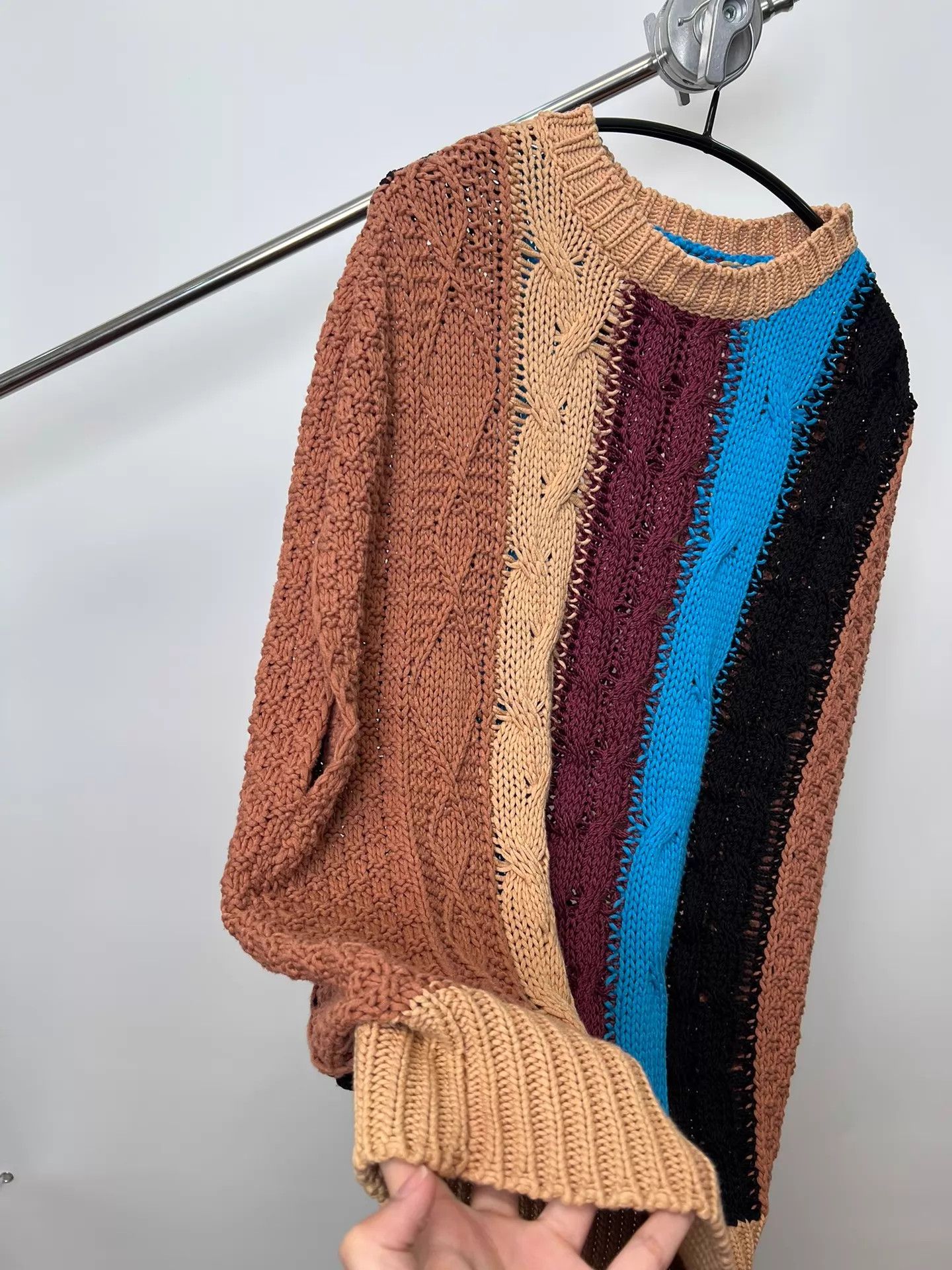 Dries Van Noten DVN Chunky Knit Colorblocked Oversized Knit Vest Size L / US 10 / IT 46 - 4 Thumbnail