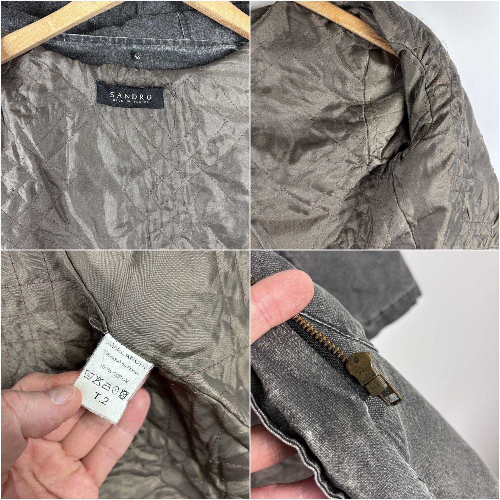 Sandro Womens Sandro Cotton Parka Jacket Fur Hood Gray Size T2 Size S / US 4 / IT 40 - 9 Thumbnail