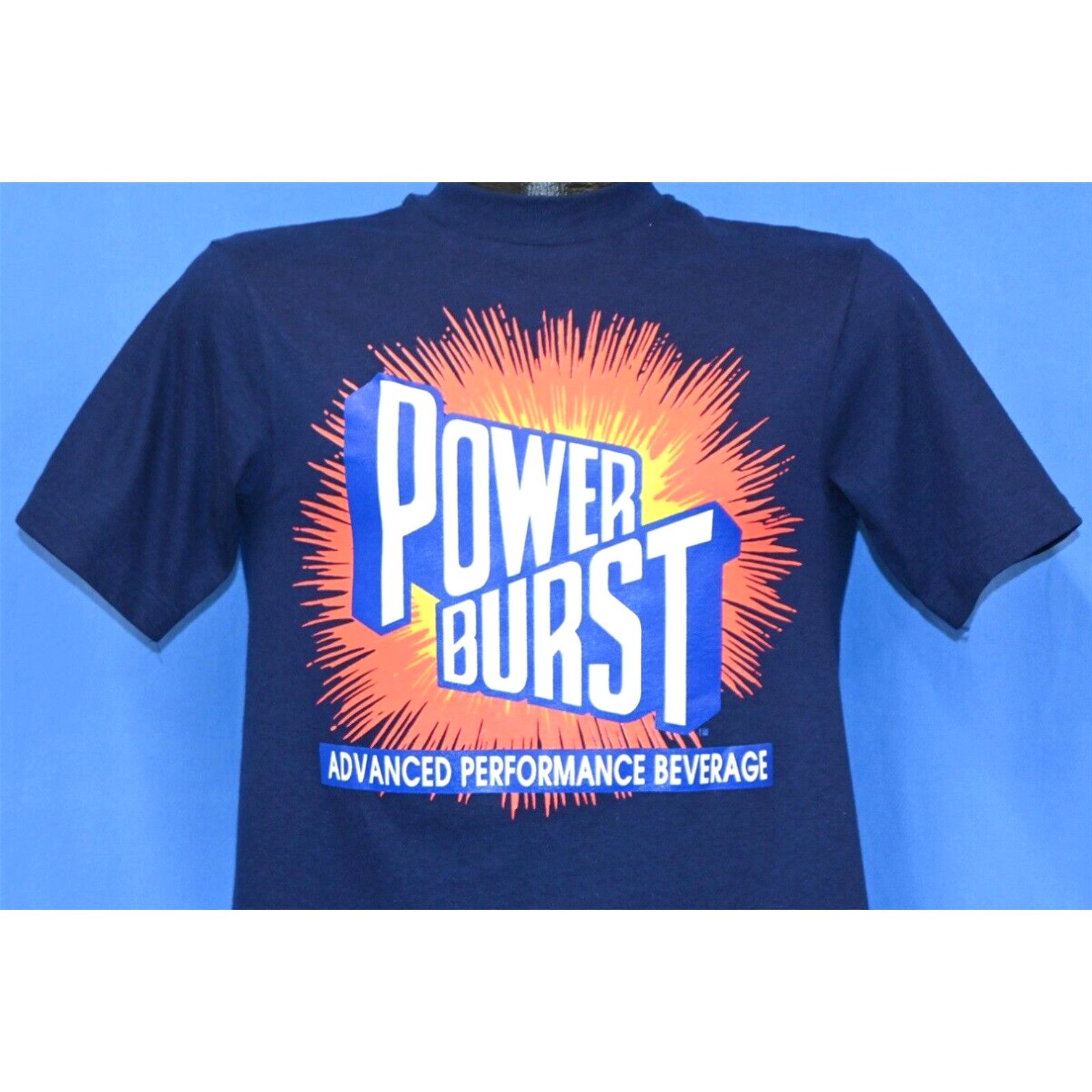 image of Hanes VTG 90's Power Burst Advanced Performance Beverage Sports Drink T-Shirt Small S in White, Men