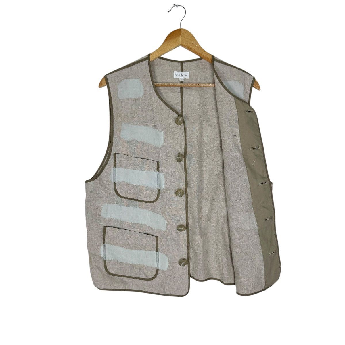 Paul Smith ☀️PAUL SMITH HEMP MULTI POCKET BUTTON VEST Size US M / EU 48-50 / 2 - 7 Thumbnail