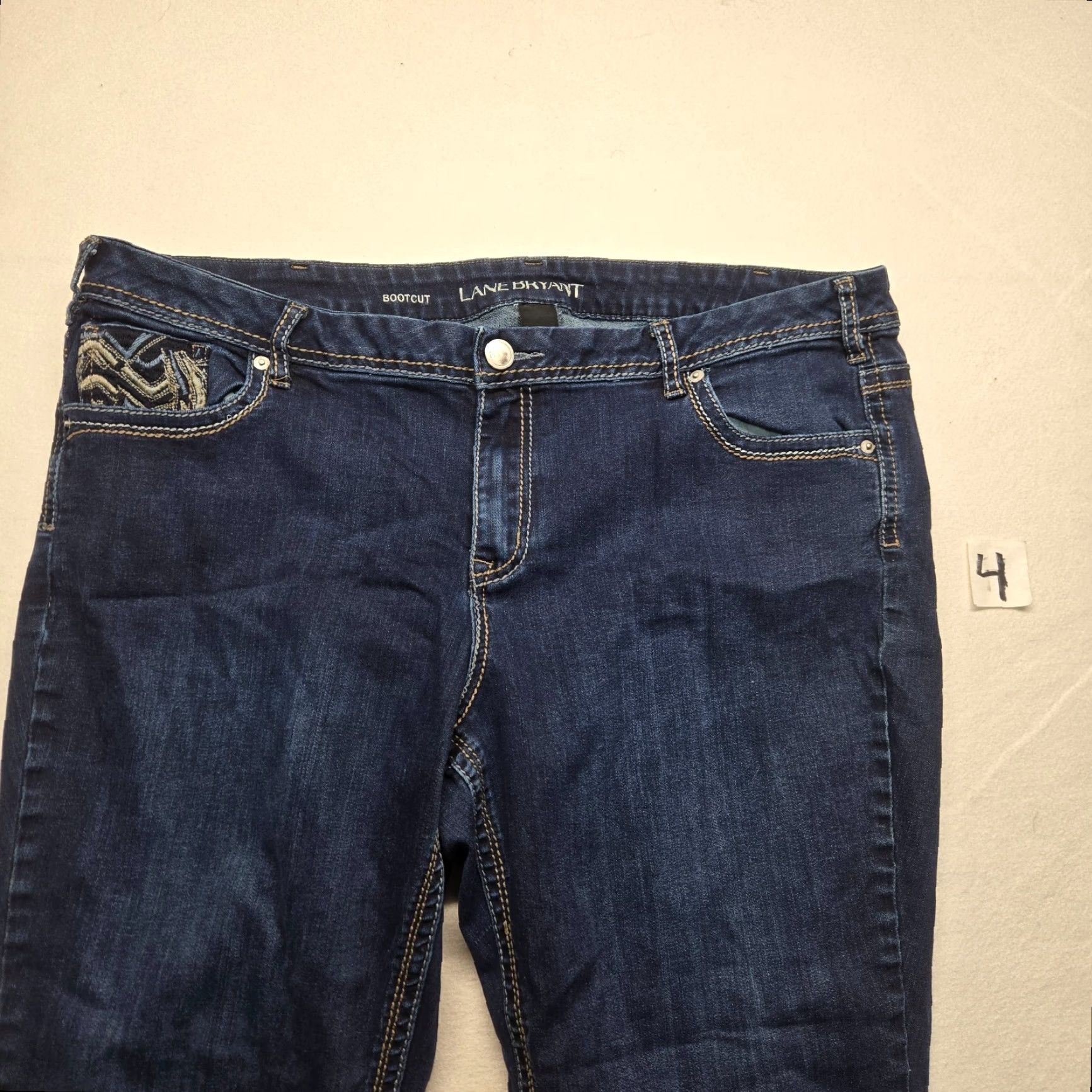 Vintage Lane Bryant Jeans Women Size 24P Blue Slim Boot Straight Genius Fit 5 Pockets Size 42" / US 20 - 2 Thumbnail