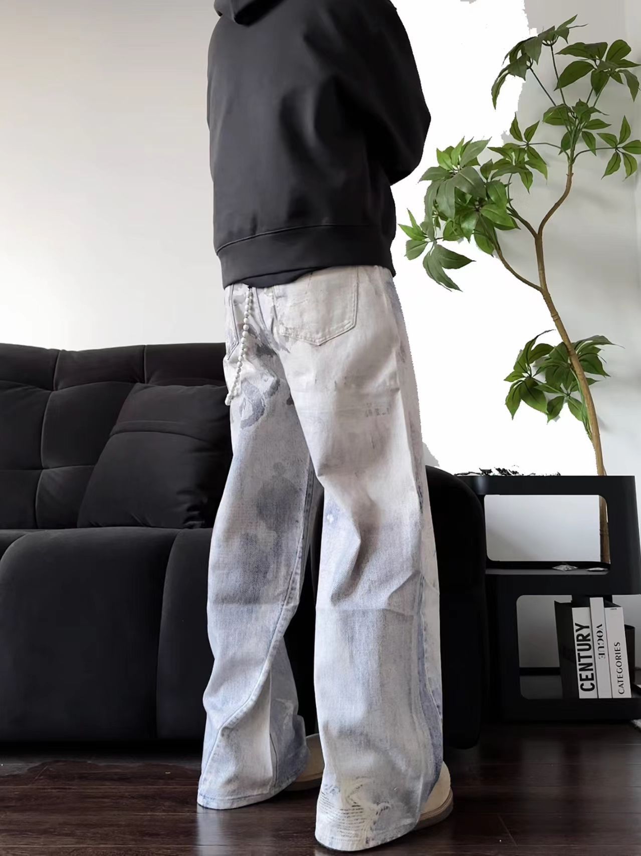 Japanese Brand × Vintage Vintage 3D letter print street wash faded loose jeans Size US 31 - 4 Thumbnail