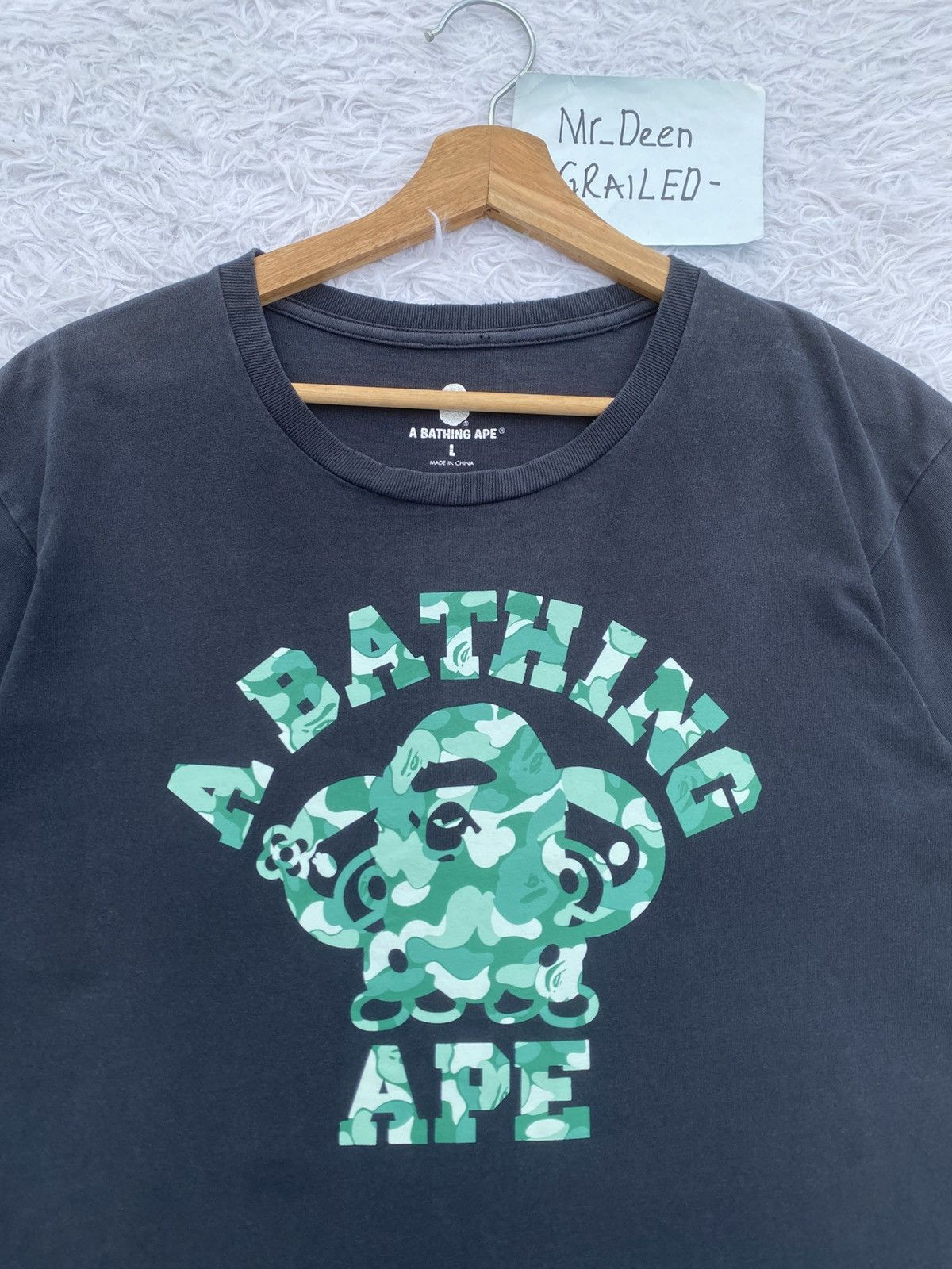 Bape Rare Vintage A Bathing Ape BAPE Camo College Logo Tshirt Size US L / EU 52-54 / 3 - 8 Thumbnail