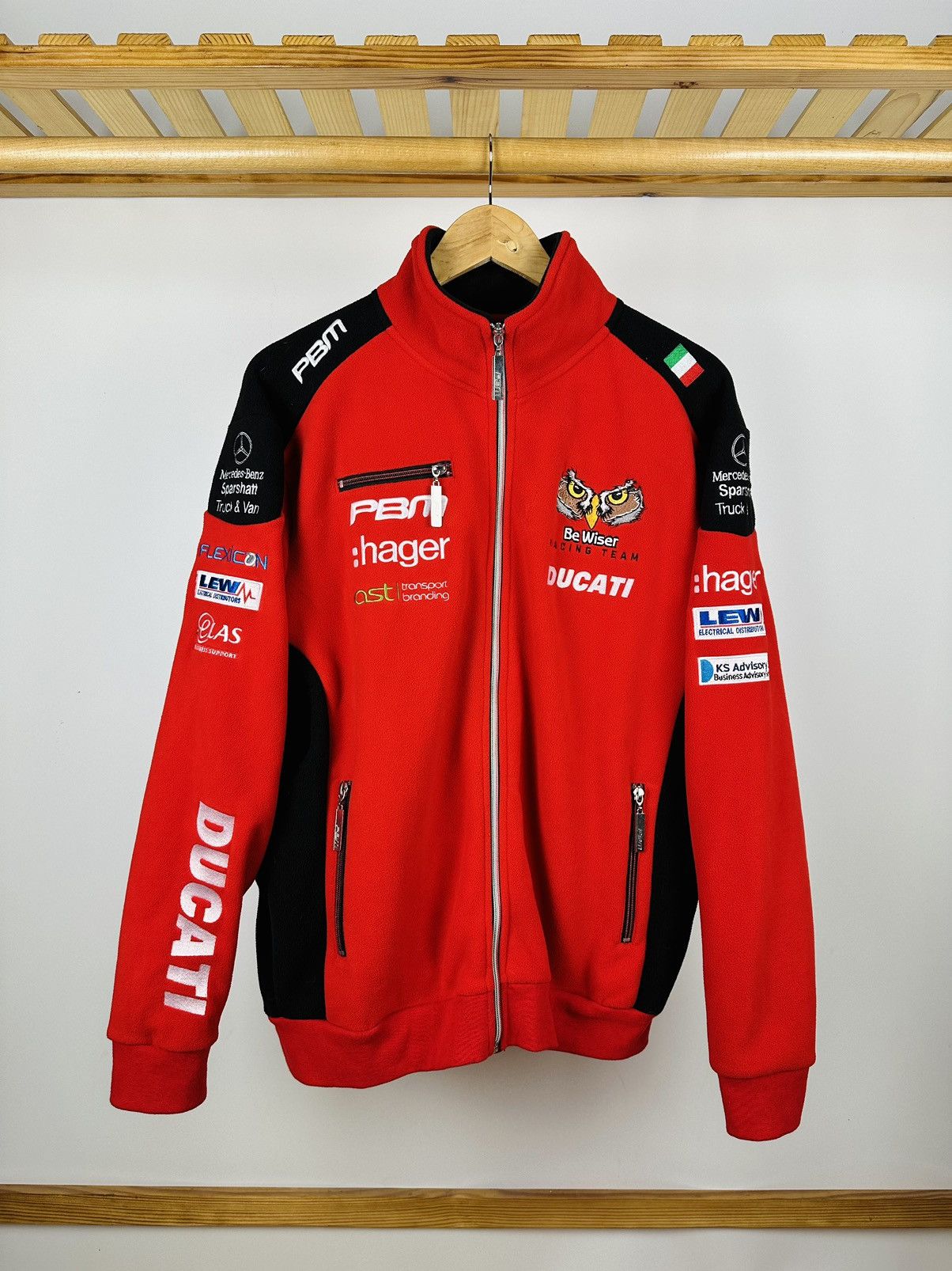 Ducati × Mercedes-Benz × Vintage Very Rare Racing Fleece Jacket Be Wiser Ducati Mercedes Size US M / EU 48-50 / 2 - 1 Thumbnail